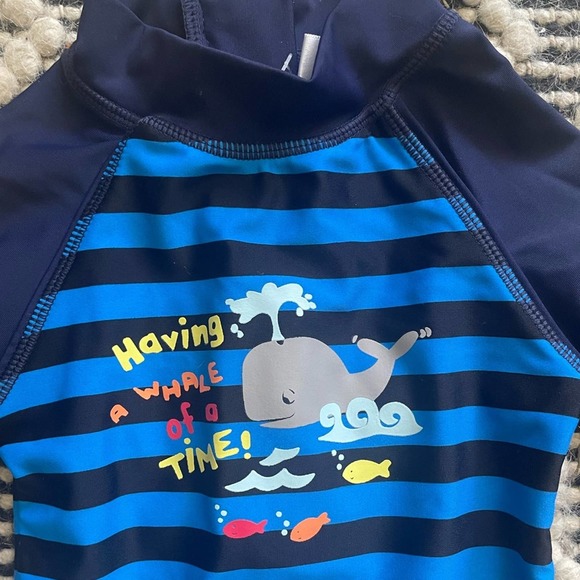 Up and Fast Infant / Baby Swim Rashguard Size 6-9 Months Blue One Piece - Picture 2 of 4